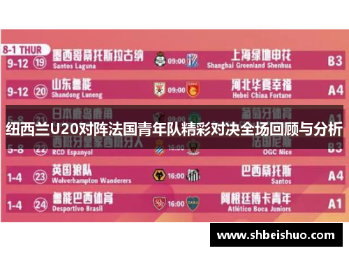 纽西兰U20对阵法国青年队精彩对决全场回顾与分析